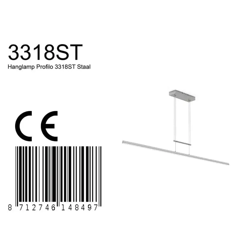 Foto 4 Hanglamp Profilo 3318ST Staal Profilo 3318ST