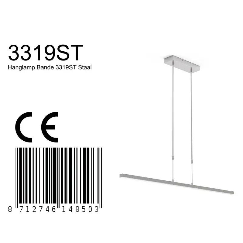 Foto 5 Hanglamp Bande 3319ST Staal Bande 3319ST