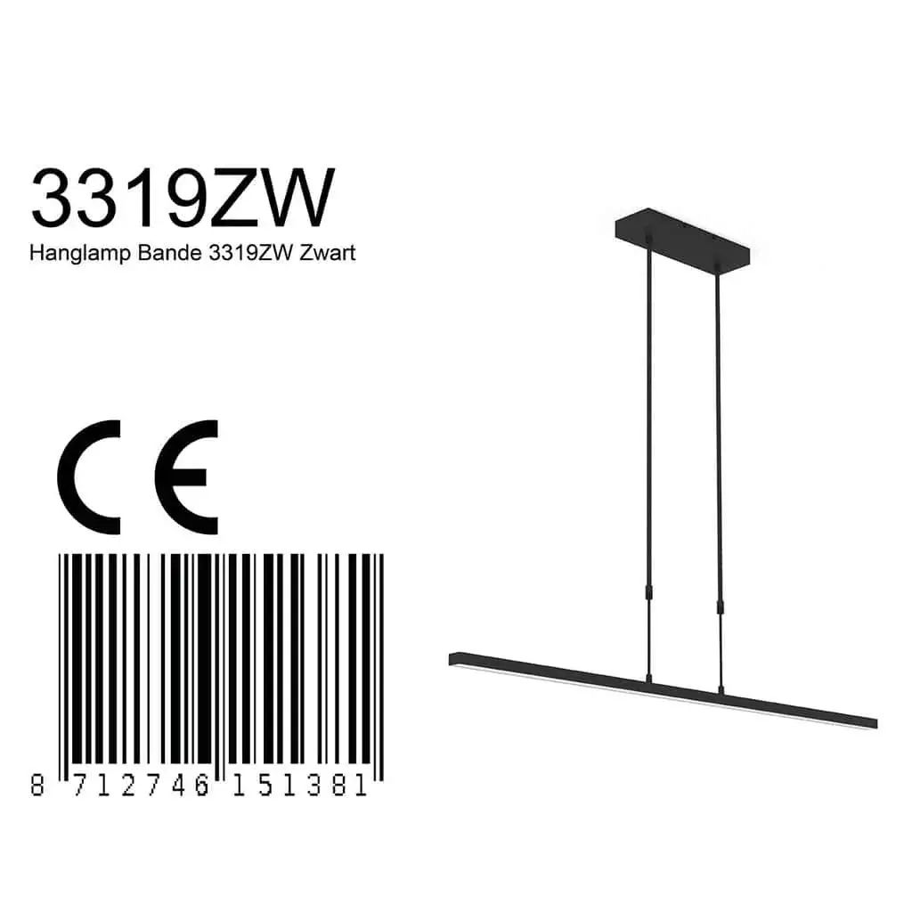 Foto 6 Hanglamp Bande 3319ZW Zwart Bande 3319ZW