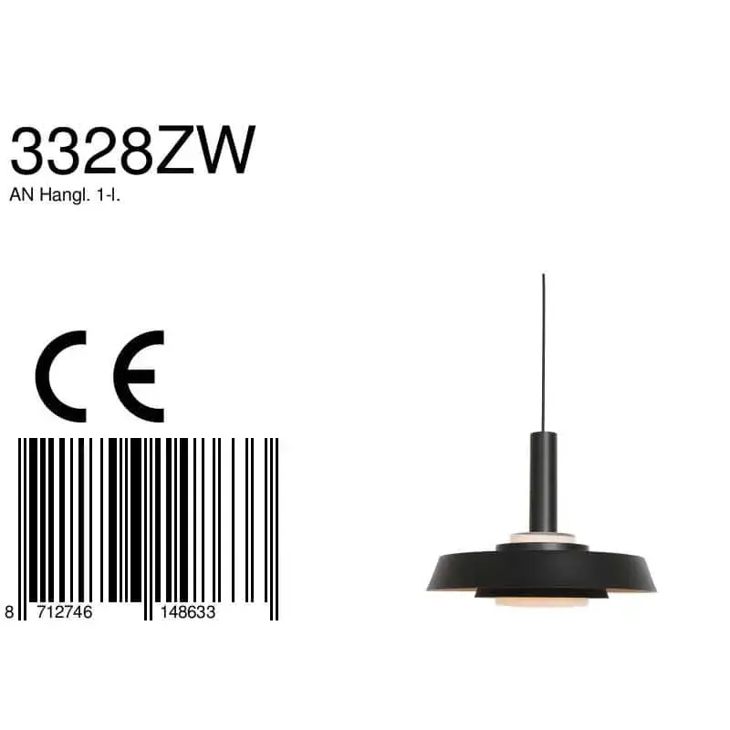 Foto 6 Hanglamp Flinter 3328ZW Zwart Flinter 3328ZW