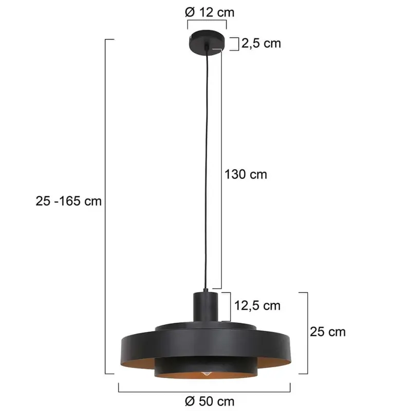 Foto 6 Hanglamp Flinter 3329ZW Zwart Flinter 3329ZW