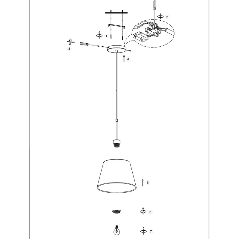 Foto 8 Hanglamp Maze 3602ZW+K2001HS Zwart-(Zwart-Bruin) Maze 7506ZW