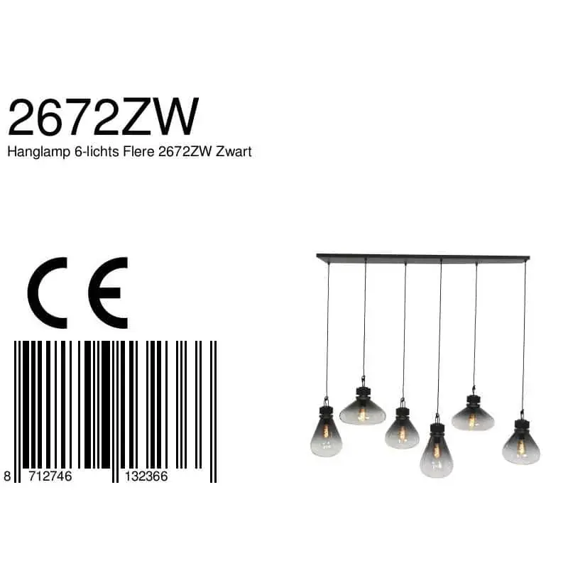 Foto 8 Hanglamp Flere 2672ZW Zwart Flere 2672ZW