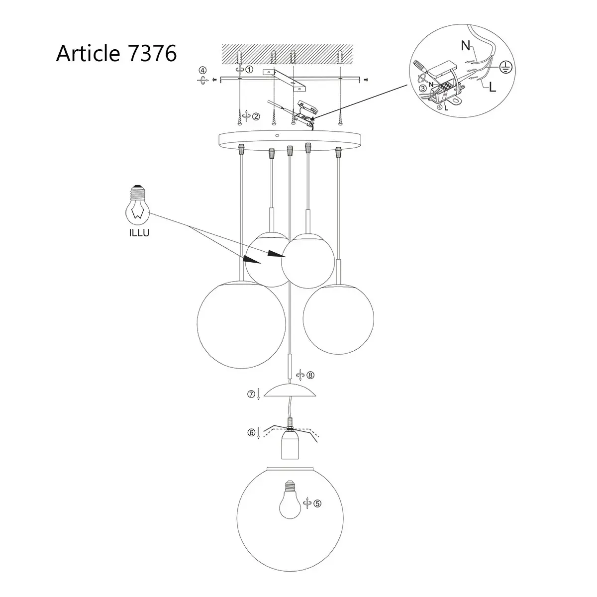 Foto 9 Plafondlamp Bollique 2730ZW Zwart Bollique 2730ZW